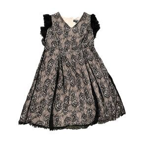Lane Bryant Plus Size 20 Black Lace Overlay Midi‎ Dress Party/Cocktail